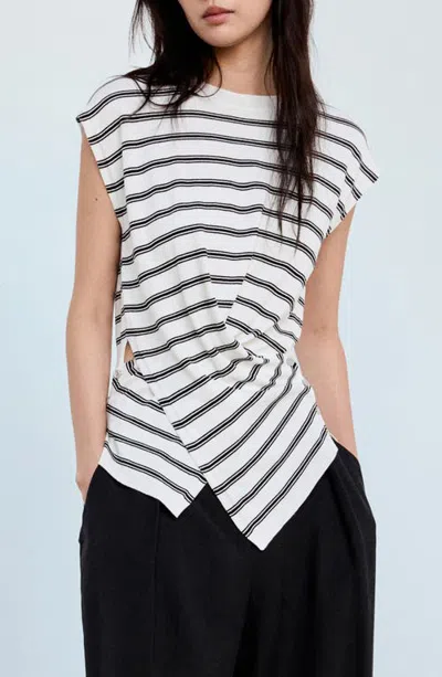 Mango Draped Jersey Sweater In White