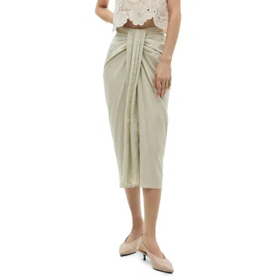 MANGO MANGO DRAPED MIDI SKIRT
