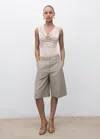 Mango Body À Col Drapé Gris Clair/pastel - Femme - S -  In Multi