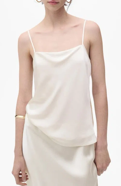 Mango Draped Satin Camisole In Sand