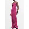 Mango Draped Strapless Dress In Pink