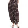 Mango Drawstring Balloon Pants In Multi