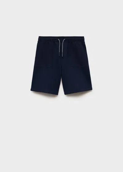Mango Kids' Drawstring Bermuda Shorts Dark Navy