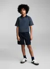 Mango Kids' Drawstring Cargo Bermuda Shorts In Dark Navy