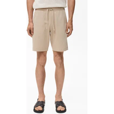 MANGO MANGO DRAWSTRING COTTON BERMUDA SHORT