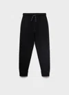 Mango Kids' Drawstring Jogger Trousers Black