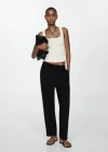 Mango Elastic Waist Jogger Trousers In Black