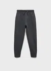 Mango Kids' Drawstring Jogger Trousers Charcoal In Gray