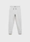 Mango Drawstring Jogger Trousers Medium Heather Grey In Gray