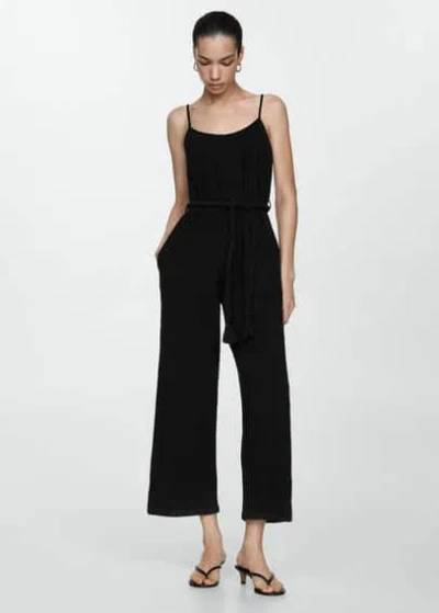 Mango Drawstring Overall Black