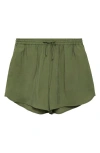 Mango Drawstring Shorts In Forest Green