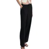 Mango Drawstring Straight Leg Pants In Black
