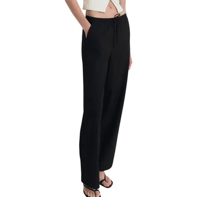 Mango Drawstring Straight Leg Pants In Black