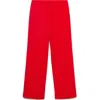 Mango Drawstring Straight Leg Pants In Red