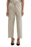 Mango Women's Linen-blend Elastic Waist Trousers In Medium Brown