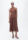 Mango Sleeveless Midi Dress In Brown