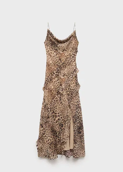 Mango Dress Ecru In Sand