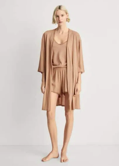 Mango Dressing Gown Medium Brown
