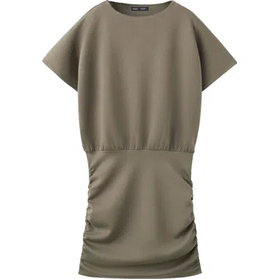 Mango Drop Waist Minidress In Green