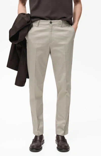 Mango Dublino Slim Fit Twill Chinos In Ice Grey