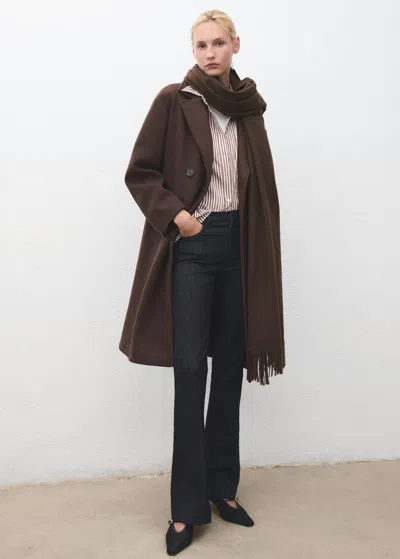 Mango Écharpe À Franges Chocolat - Femme - Taille Unique -  In Brown