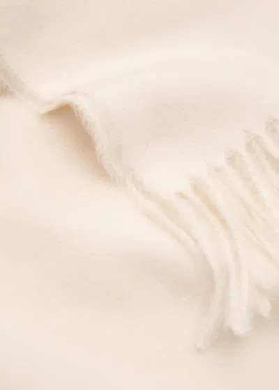 Mango Fringed Edge Scarf Ecru