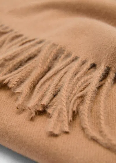 Mango Écharpe À Franges Marron Moyen - Femme - Taille Unique -  In Brown