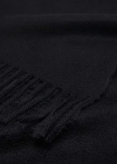 Mango Écharpe À Franges Noir - Femme - Taille Unique -  In Black