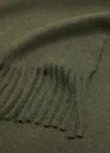 Mango Écharpe À Franges Vert Moyen - Femme - Taille Unique -