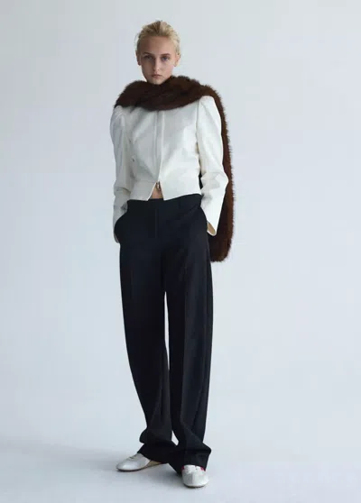 Mango Écharpe Effet Fourrure In Marron