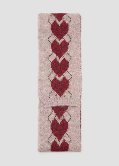 Mango Kids' Écharpe En Tricot À Caurs In Pink