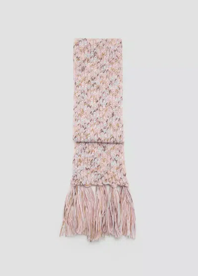 Mango Kids' Écharpe Tressée À Franges In Pink