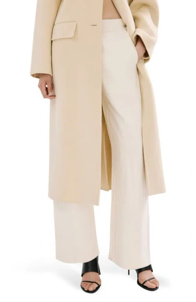 Mango Elastic Waist Cotton Pants In Neutral