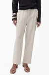 Mango Elastic Waist Flowy Pants In Beige
