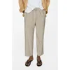 Mango Elastic Waist Jogger Trousers In Beige