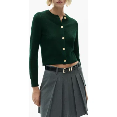 Mango Eliote Crop Cardigan In Green