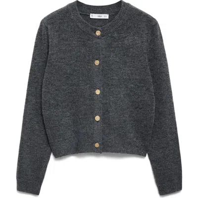 Mango Eliote Crop Cardigan In Gray