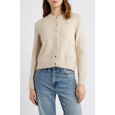 Mango Eliote Crop Cardigan In Neutral