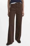 Mango Women's High-waisted Wide-leg Jeans In Brown