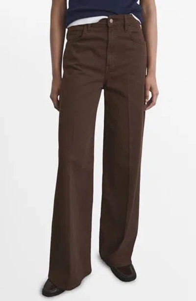 Mango Elise High Waist Wide Leg Jeans In Purple