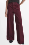 Mango Elise High Waist Wide Leg Jeans In Red