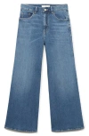 Mango Low-rise Wideleg Jeans With Belt Medium Blue In Medium Blue
