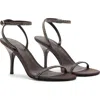 Mango Embellished Ankle Strap Sandal In Brown