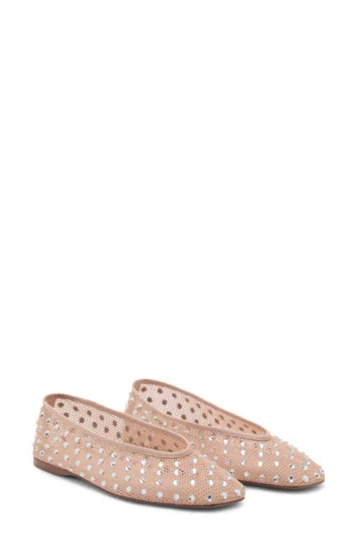 Mango Embellished Ballet Flat In Neutral