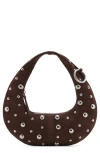 Mango Embellished Leather Handbag In Chocolate