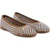 Mango Embellished Perforated Ballet Flat In Beige