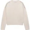 Mango Embellished Shoulder Sweater In White