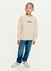 Mango Embossed Text Sweatshirt Sand In Nude