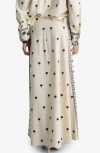 Mango Embroidered A-line Skirt In Beige