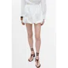 Mango Embroidered Bubble Hem Shorts In White